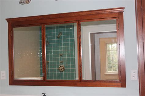 Cabinets designed to complement the unique finishes on our vanities. Red Birch double vanity, hutch, and double medicine ...
