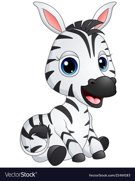 Cute Baby Zebra Cartoon Royalty Free Vector Image