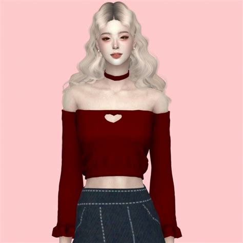 Heart Frill Crop Top At Shendori Sims Sims 4 Updates