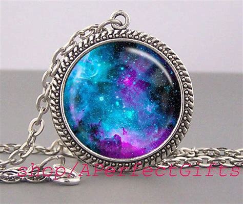 Blue Nebula Galaxy Pendant Necklace