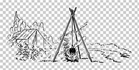 Borders And Frames Black And White Campfire Drawing Camping Png