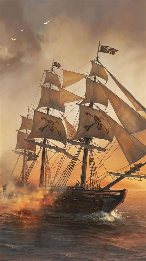 Caribbean Pirate Ship Wallpaper
