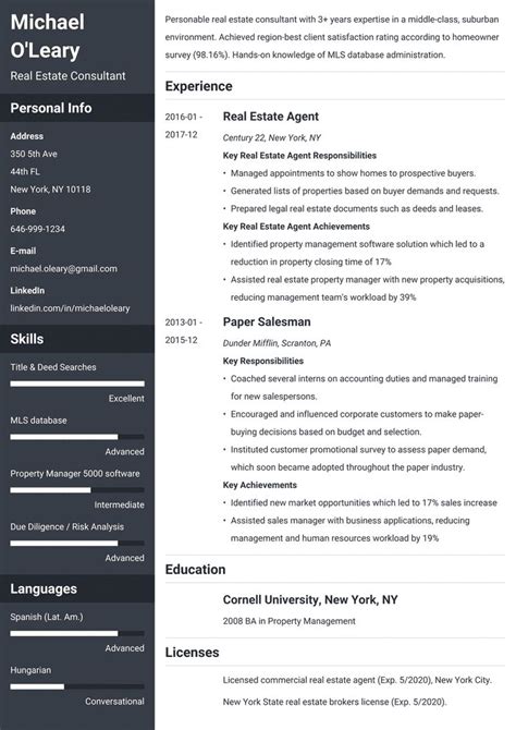 The real estate agent job entails finding and listing properties for sale. real estate resume template cascade in 2020 | Resume, Job ...