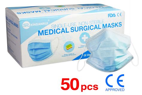 50 Pack Ce Approved Classlevel 2 Surgical Disposable Face Mask3 Ply