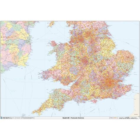 Wales Postcode District Wall Map D Xyz Maps Vrogue