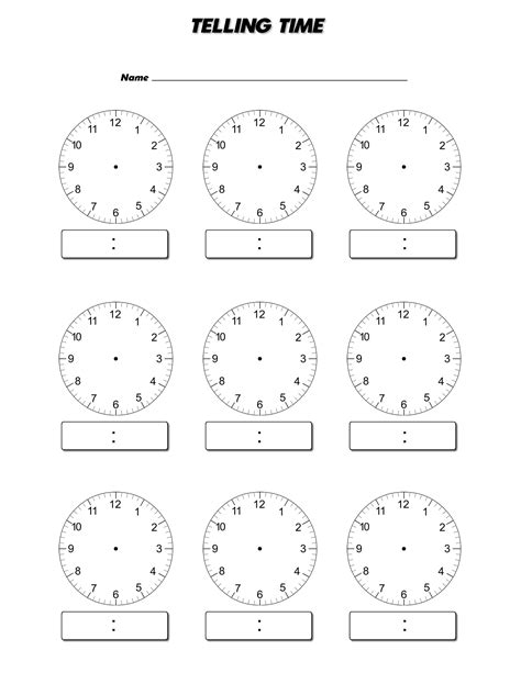 Blank Clock Worksheet To Print Activity Shelter