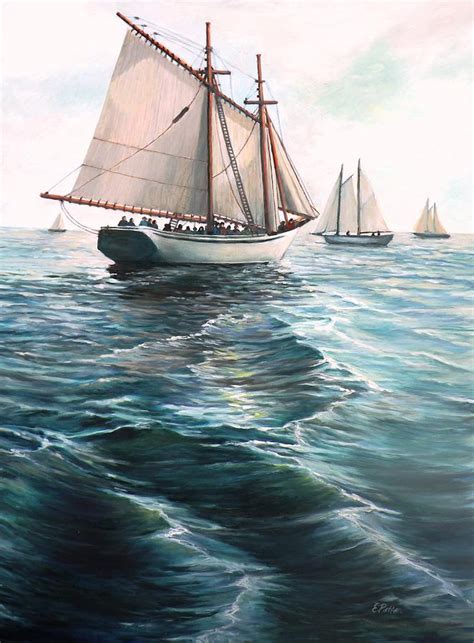 The Schooners Painting By Eileen Patten Oliver Fine Art America
