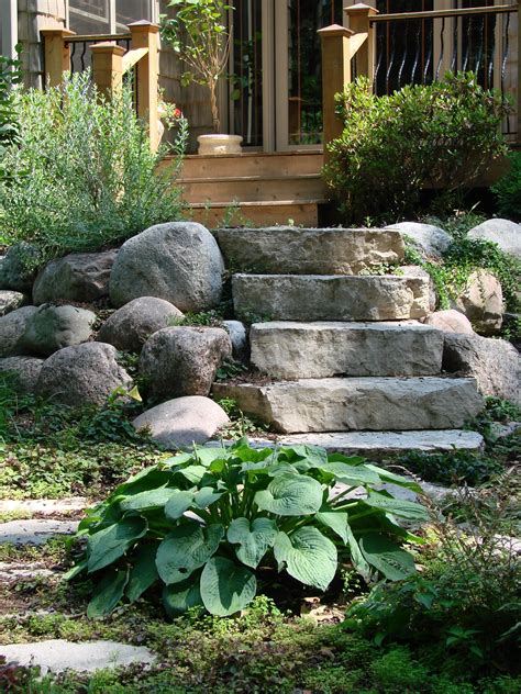 Outcropping Steps And Boulders Garden Steps Landscape Projects