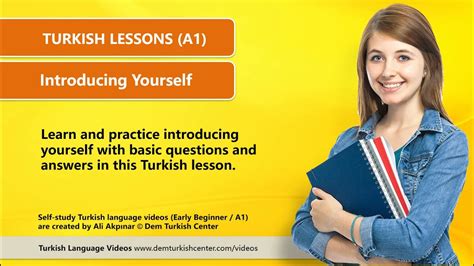 Learn Turkish Yourself Introducing Yourself A1 Youtube