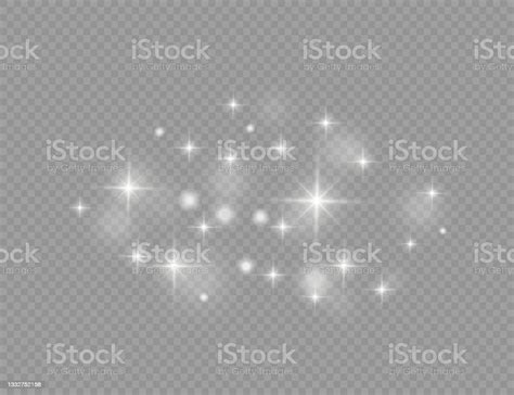 White Sparks Light Sparkling Magic Dust Particles Stock Illustration