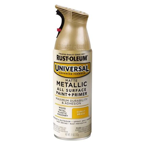 Rust Oleum Universal 11 Oz All Surface Metallic Matte Sunlit Brass Spray Paint And Primer In