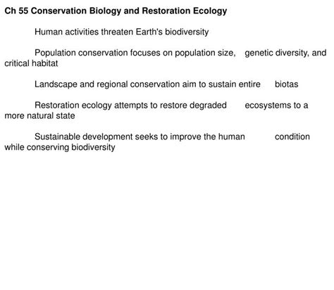 Ppt Ch 55 Conservation Biology And Restoration Ecology Human