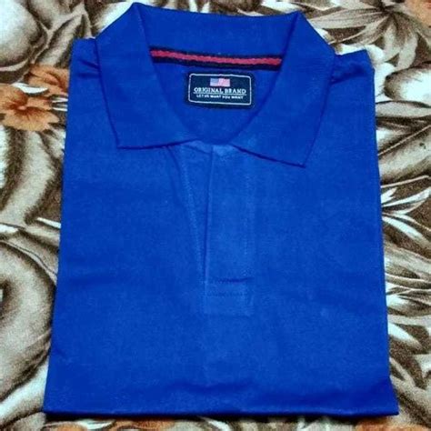 Mens Cotton Royal Blue Polo Neck T Shirt Size S Xxl At Rs 140piece