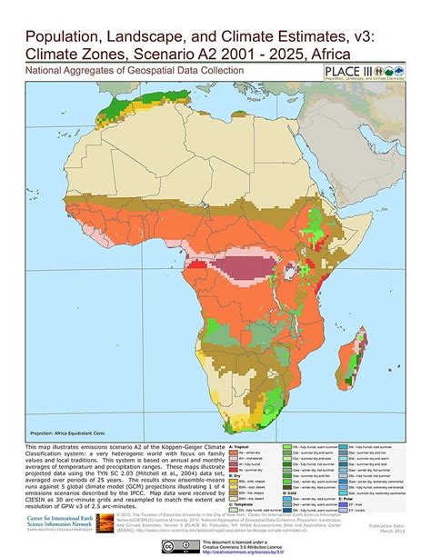 Map Africa Climate Zones Scenario A2 2001 2025 Map Symbols