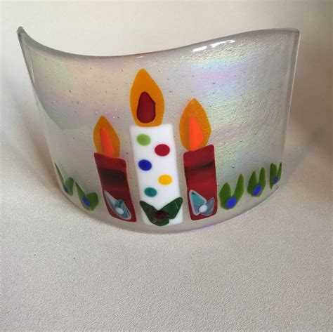 Christmas In July Candles Elegant Fused Glass By Karen