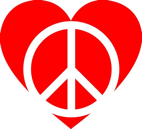 Clipart Red Peace Heart