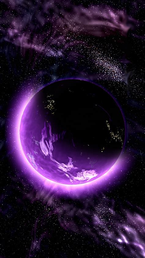 Planet Space Universe Galaxy Purple Wallpaper