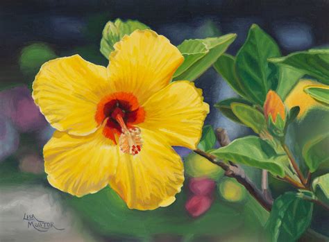 Hibiscus Flower Painting Print Flower Oil Painting Hibiscus Etsy