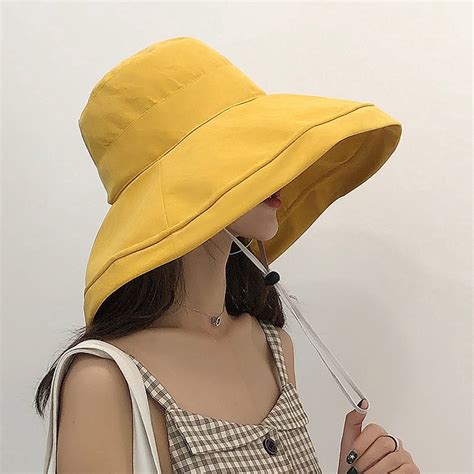 Women Korean Bucket Fisherman Hat Fashion Super Wide Brim Beach Sun