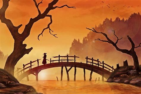 Download 1,013 japan drawing free vectors. Japanese samurai artwork Landscape scenery poster Silk Fabric Printing Wall Art Decor-in ...