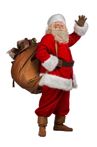 Santa Claus Carrying Big Bag Full Of Ts Stock Photo Download Image
