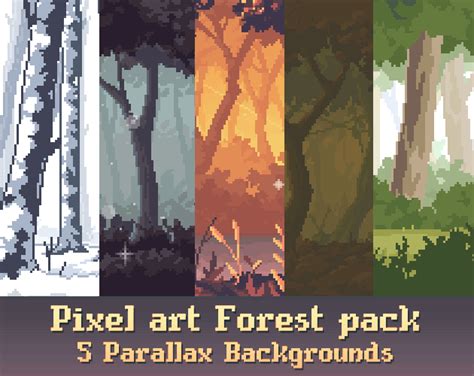 Parallax Pixel Forest Background Pack By Digital Moons