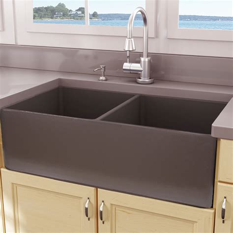 This stunning 30.25 inch farmhouse kitchen sink is the prime example of classic styling and ideal function. Nantucket Sinks Cape 33" x 15" Double Bowl Farmhouse ...