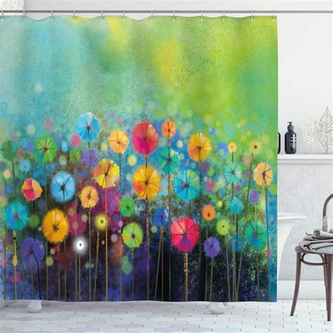 Ambesonne Flower Shower Curtain Dandelions Featured In