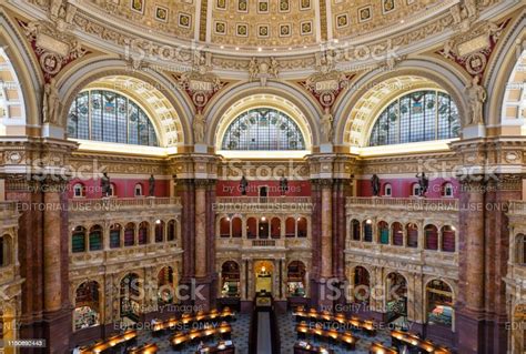 Main Reading Room At The Library Of Congress Washington Dc Stock Photo