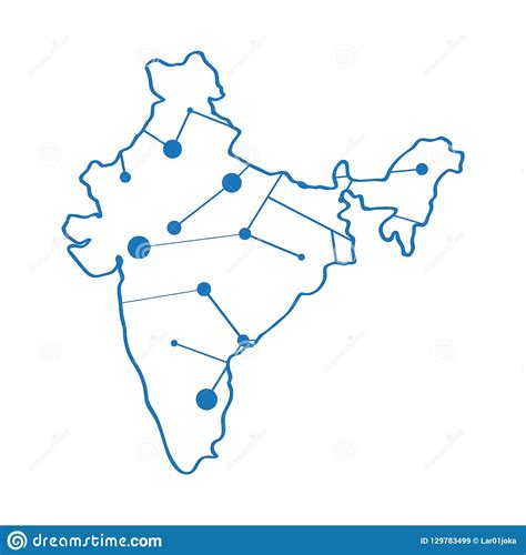 Isolated Map Of India Stock Vector Illustration Of India