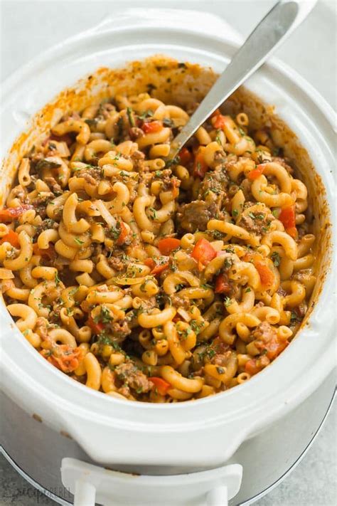 Appropriate for people with diabetes. Healthier Slow Cooker Hamburger Helper - The Recipe Rebel