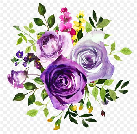 Flower Purple Watercolor Painting Violet Clip Art Png 800x800px