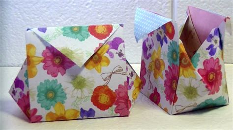 折り紙でバック・オリジナル・しっかり閉まる丈夫な紙袋の作り方・2枚を糊でつけます・origami T Bag・mr Coin