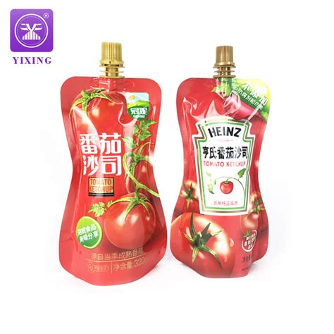 Custom Printed Stand Up Food Grade Package Tomato Paste Ketchup Packing