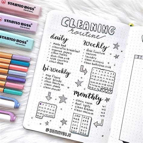 17 Bullet Journal Cleaning Tracker Ideas To Keep Your Home Bright And