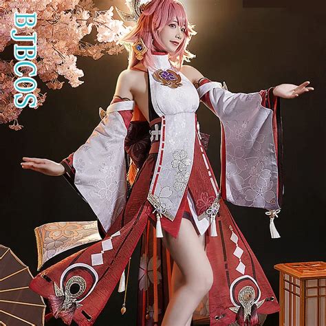 Anime Game Genshin Impact Yae Miko Guuji Yae Cosplay Costume