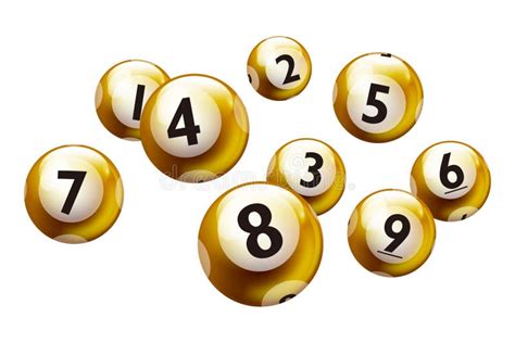 Vector Bingo Lottery Number Golden Balls 1 To 9 Set Isolated On White