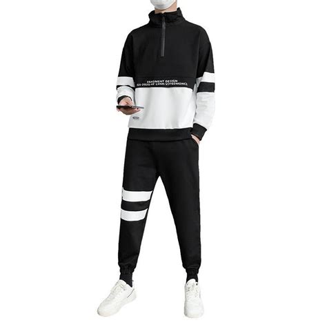 mens tracksuits men s suit spring and autumn trend leisure youth sports pants sweater two piece