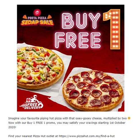 Pizza Hut October Buy 1 Free 1 Promo Yoodo