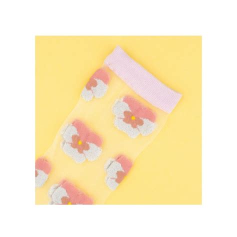 Socks Coucou Suzette Pink Pansy Sheer Socks Coucou Suzette