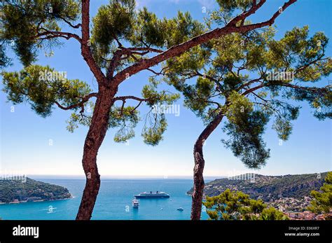 Europe France Alpes Maritimes Villefranche Sur Mer Cruise Ship In