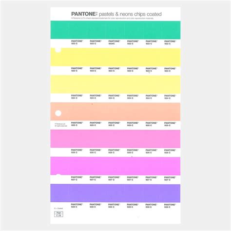 Pantone Pastels And Neons Chips Replacement Pages Coated 1 Pk — Color