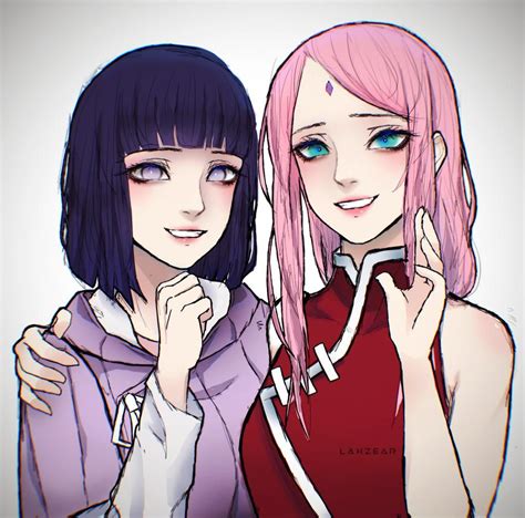 Hinata And Sakura By Laxzear On Deviantart Sakura Naruto Girls Hinata