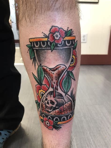 American Traditional Style Hourglass Tattoo Done By Steve Owings At