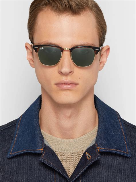 Ray Ban Clubmaster Acetate And Metal Sunglasses