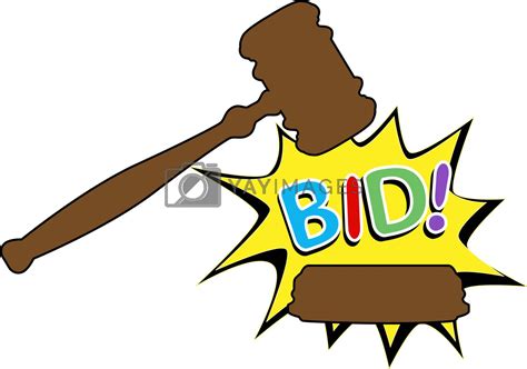 Bid To Buy Auction Gavel Cartoon Icon By Michaeldb Vectors