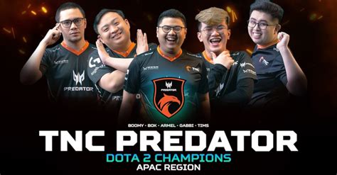 tnc predator wins the asia pacific predator league 2020 21 dota 2 championship