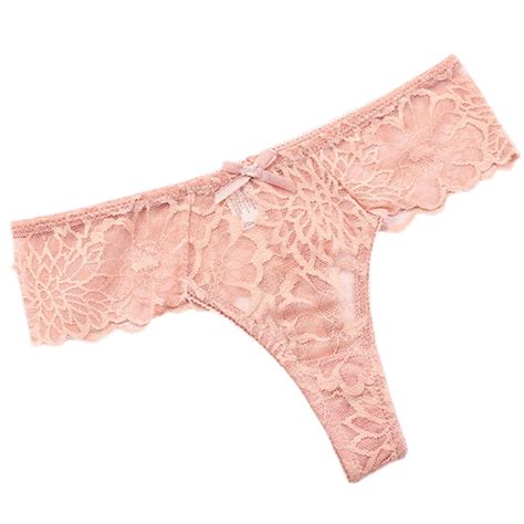 Women Sexy G String Panties Lace Underwear Sexy Female Thong Solid See