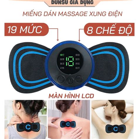 Mua Máy Massage Mini Toàn Thân Xung điện Ems 8 Chế độ Miếng Dán Massage