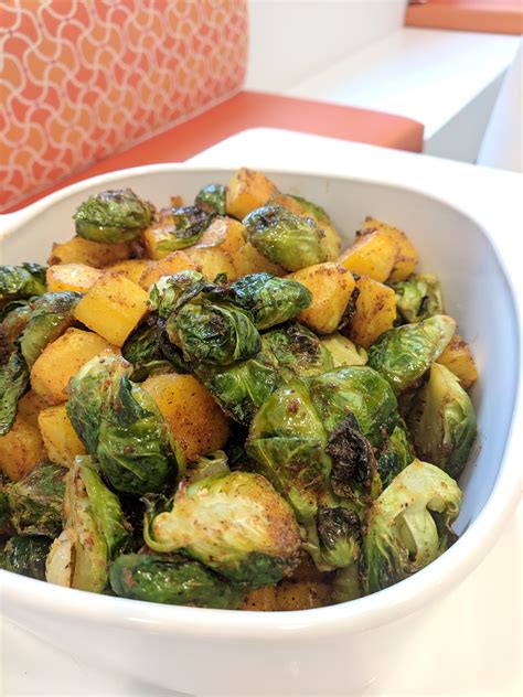 Sheet Pan Vegan Roasted Brussels Sprouts And Butternut Squash Roasted